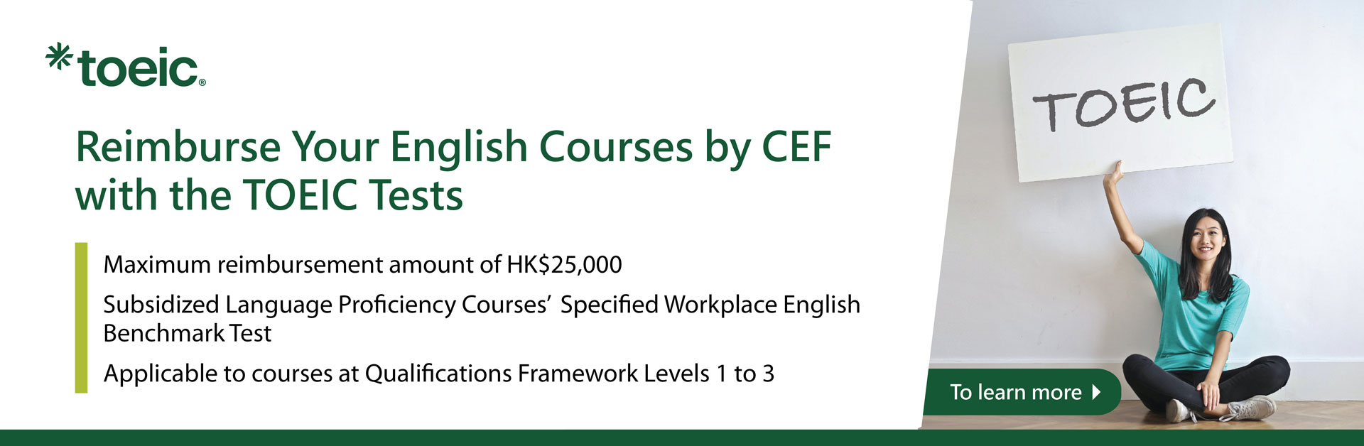 Reimburse Your English Courses by CEF with the TOEIC tests